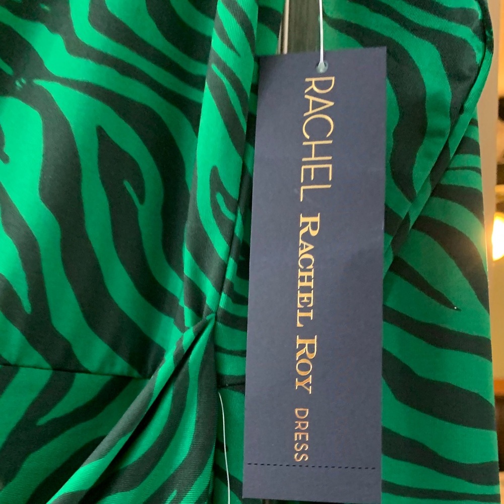 Green Zebra Print Wrap Dress - Picture 7 of 14